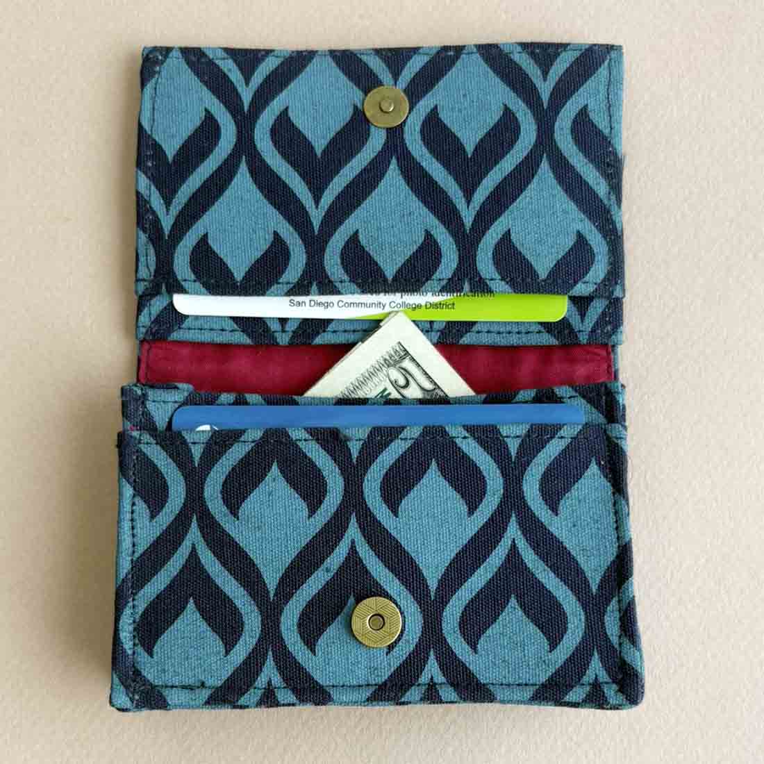 Canvas Card Holder - Geometric Prints - Slim Vegan Wallet - Malia Designs