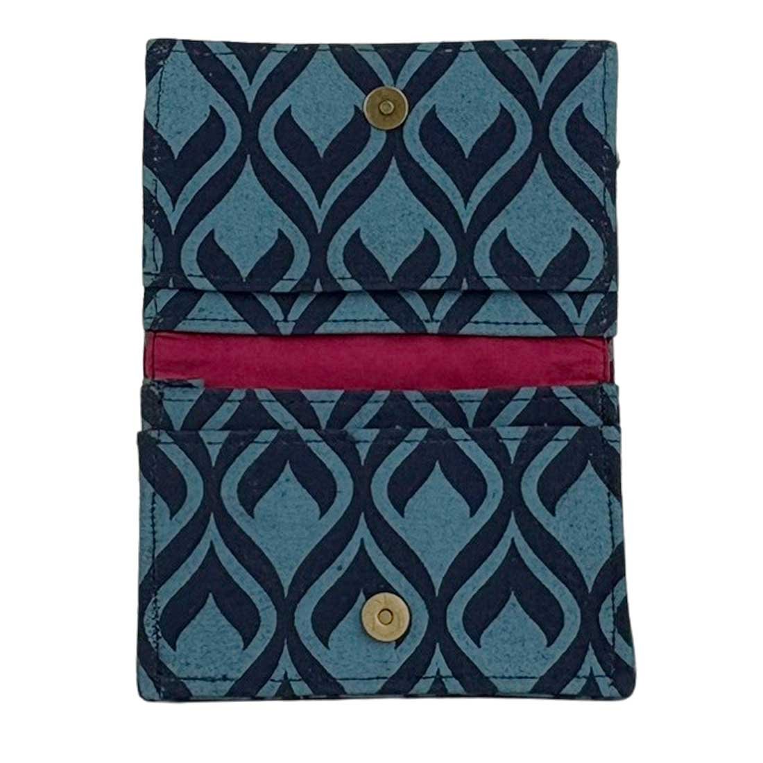 Canvas Card Holder - Geometric Prints - Slim Vegan Wallet - Malia Designs