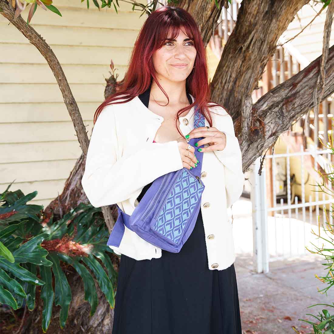 Canvas Mini Sling Backpack - Geometric Prints - Malia Designs