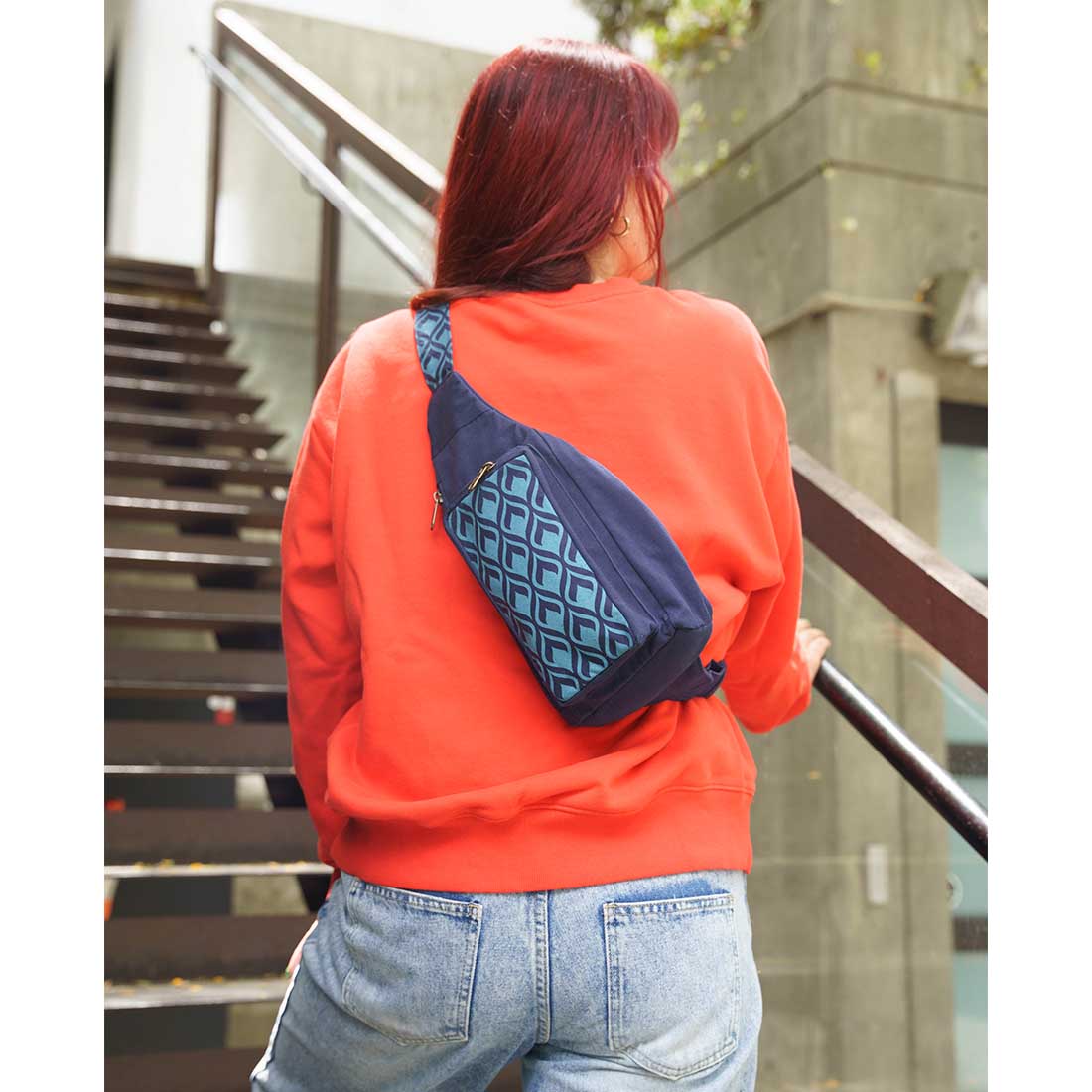 Canvas Mini Sling Backpack - Geometric Prints - Malia Designs
