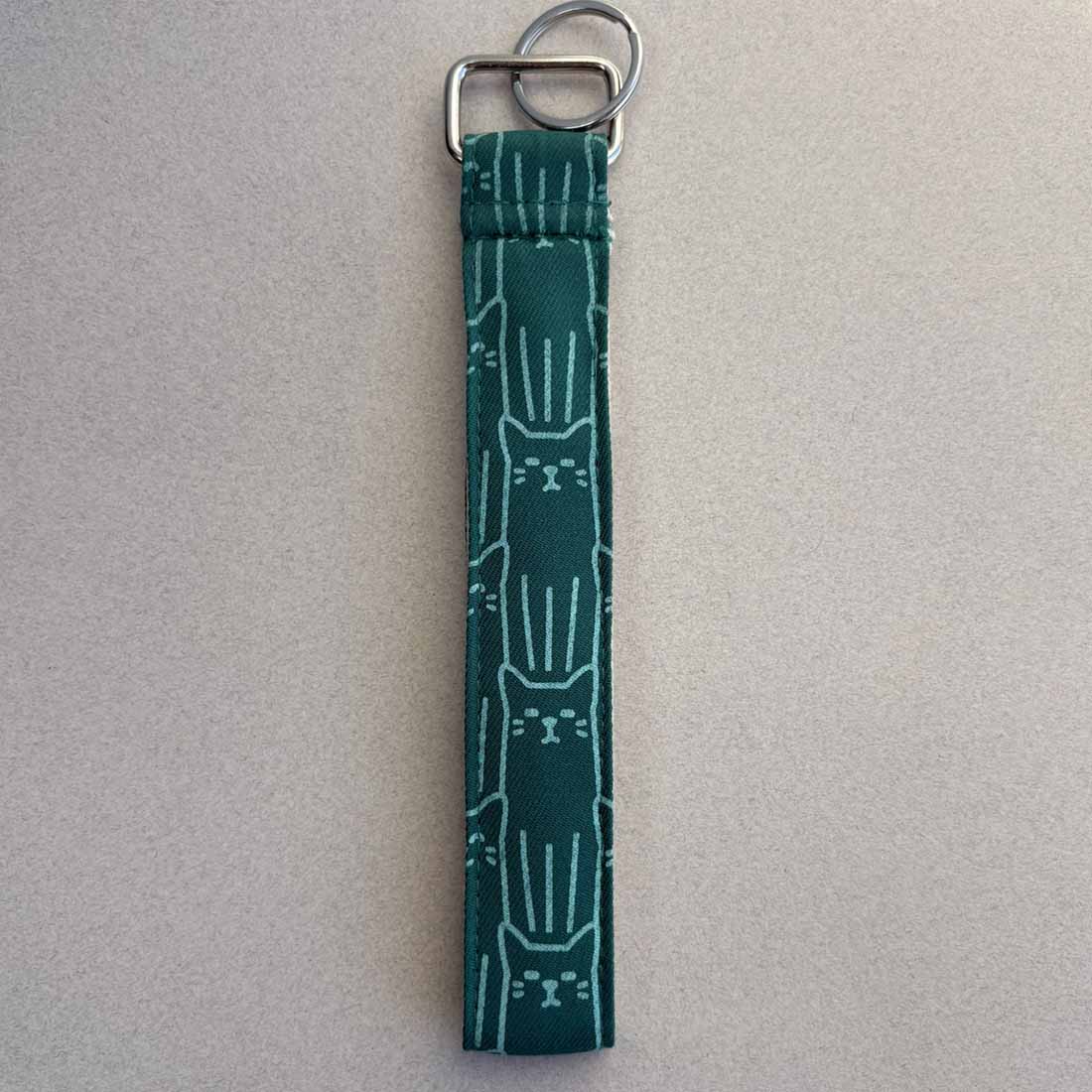 Cotton Canvas Key Fob Wristlet - Cat Prints - Malia Designs