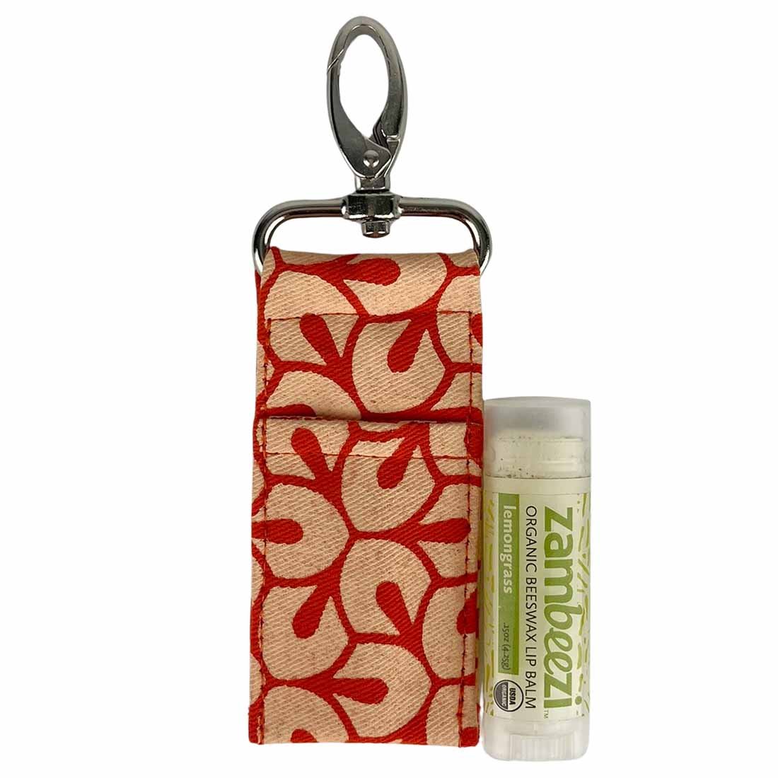 Cotton Canvas Lip Balm Bag - Leaf Prints - Malia Designs