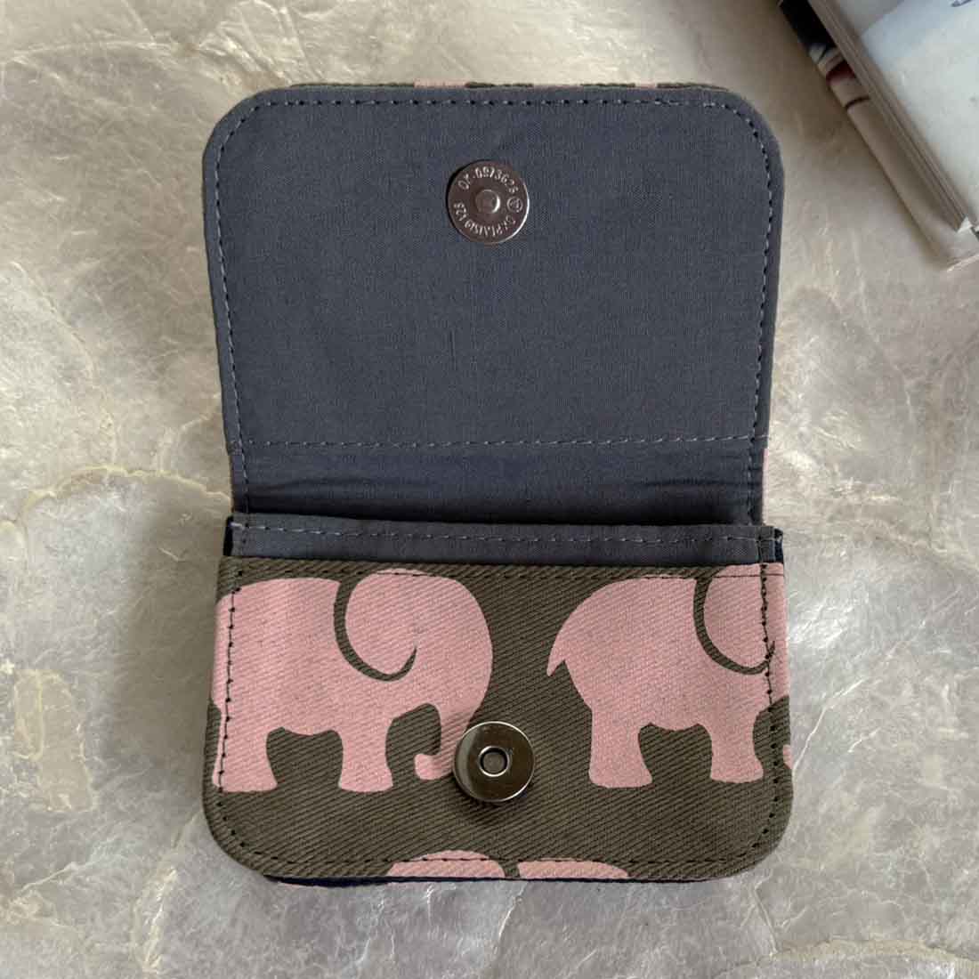 Cotton Card Holder - Elephant Prints - Malia Designs