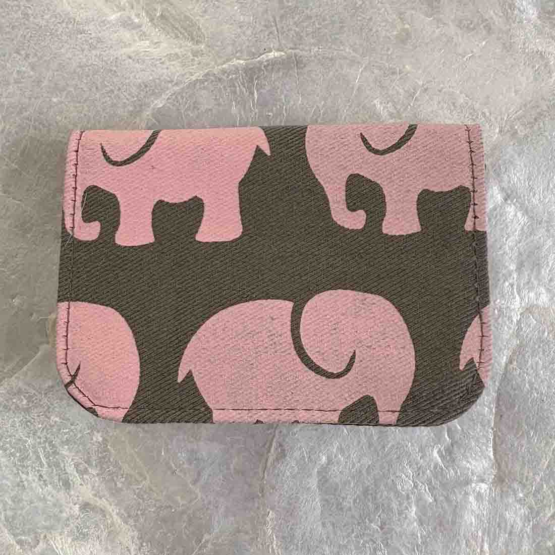 Cotton Card Holder - Elephant Prints - Malia Designs
