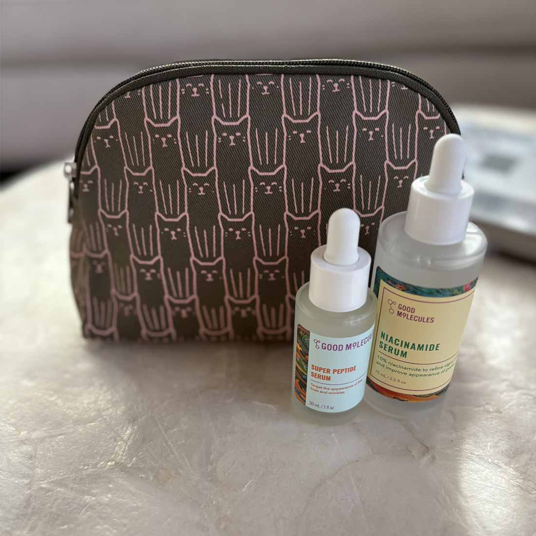 Cotton Cosmetic Case - Cat Prints - Malia Designs