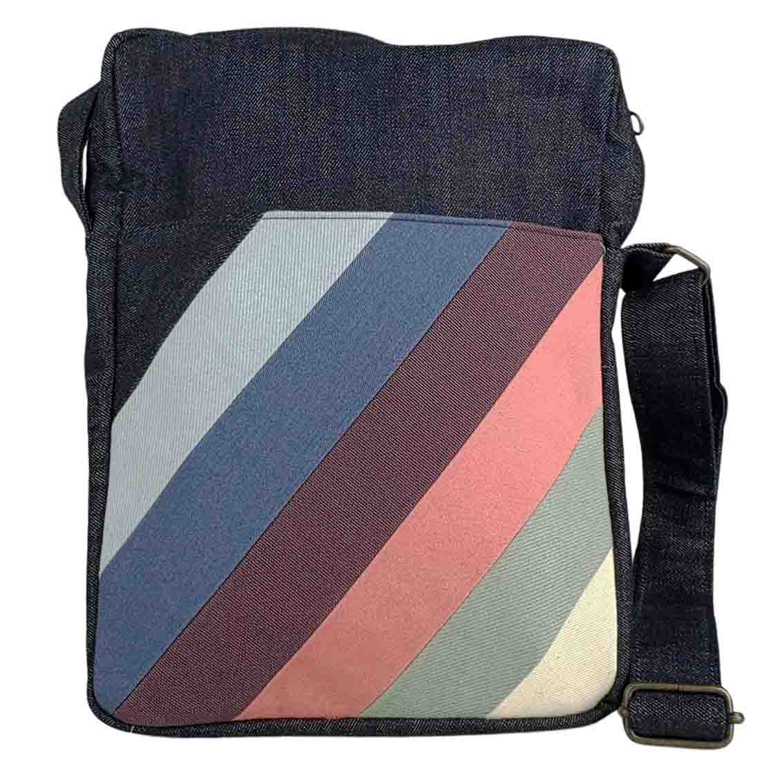 Deep Pocket Denim Crossbody - Summer Stripes - Malia Designs