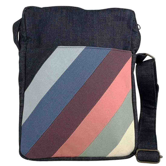 Deep Pocket Denim Crossbody - Summer Stripes - Malia Designs