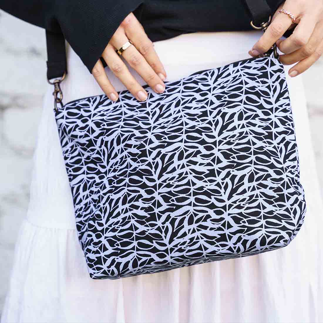 Medium Cotton Crossbody Botanical Prints - Malia Designs