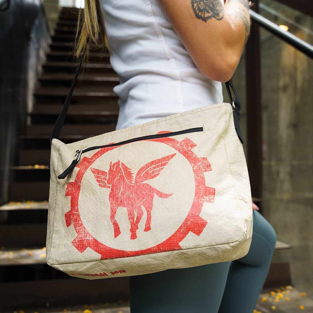 Medium Recycled Cement Crossbody Bag - Malia Designs