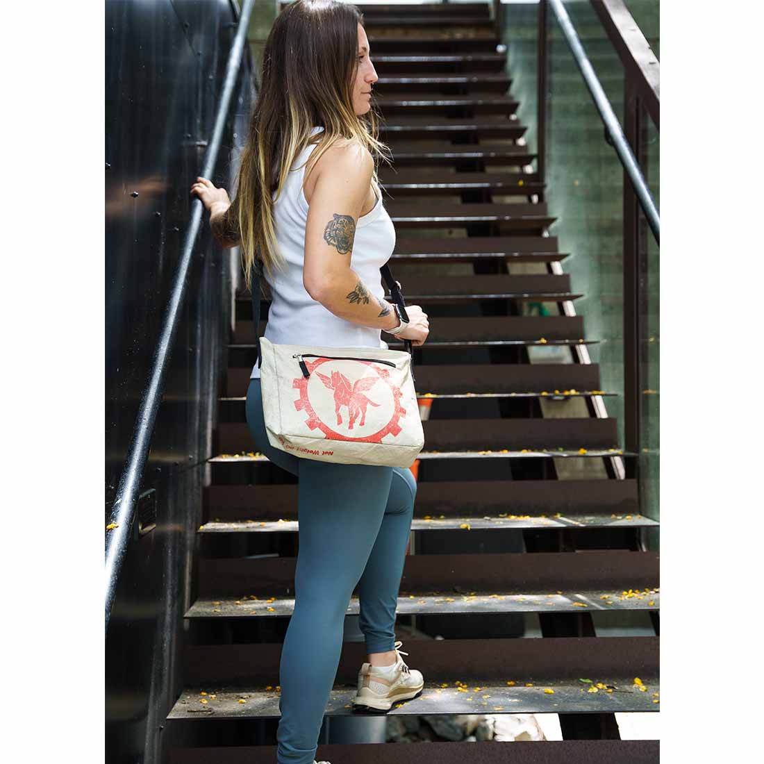 Medium Recycled Cement Crossbody Bag - Malia Designs