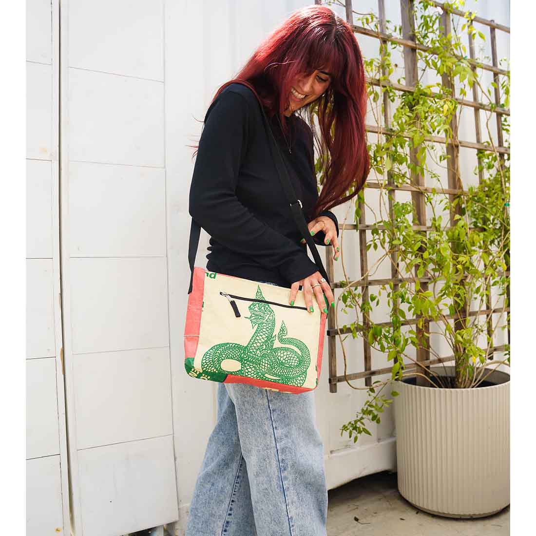 Medium Recycled Cement Crossbody Bag - Malia Designs