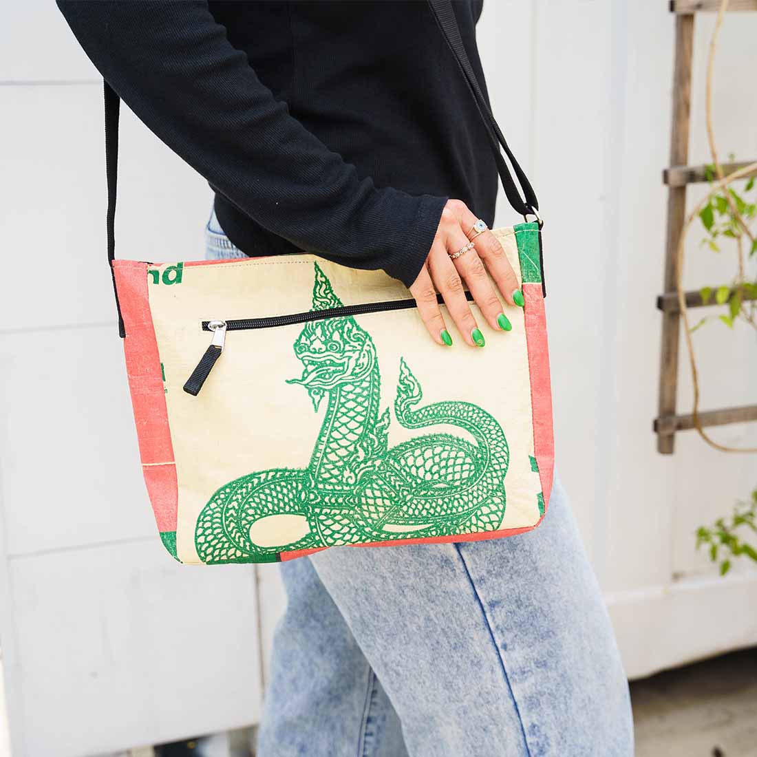 Medium Recycled Cement Crossbody Bag - Malia Designs