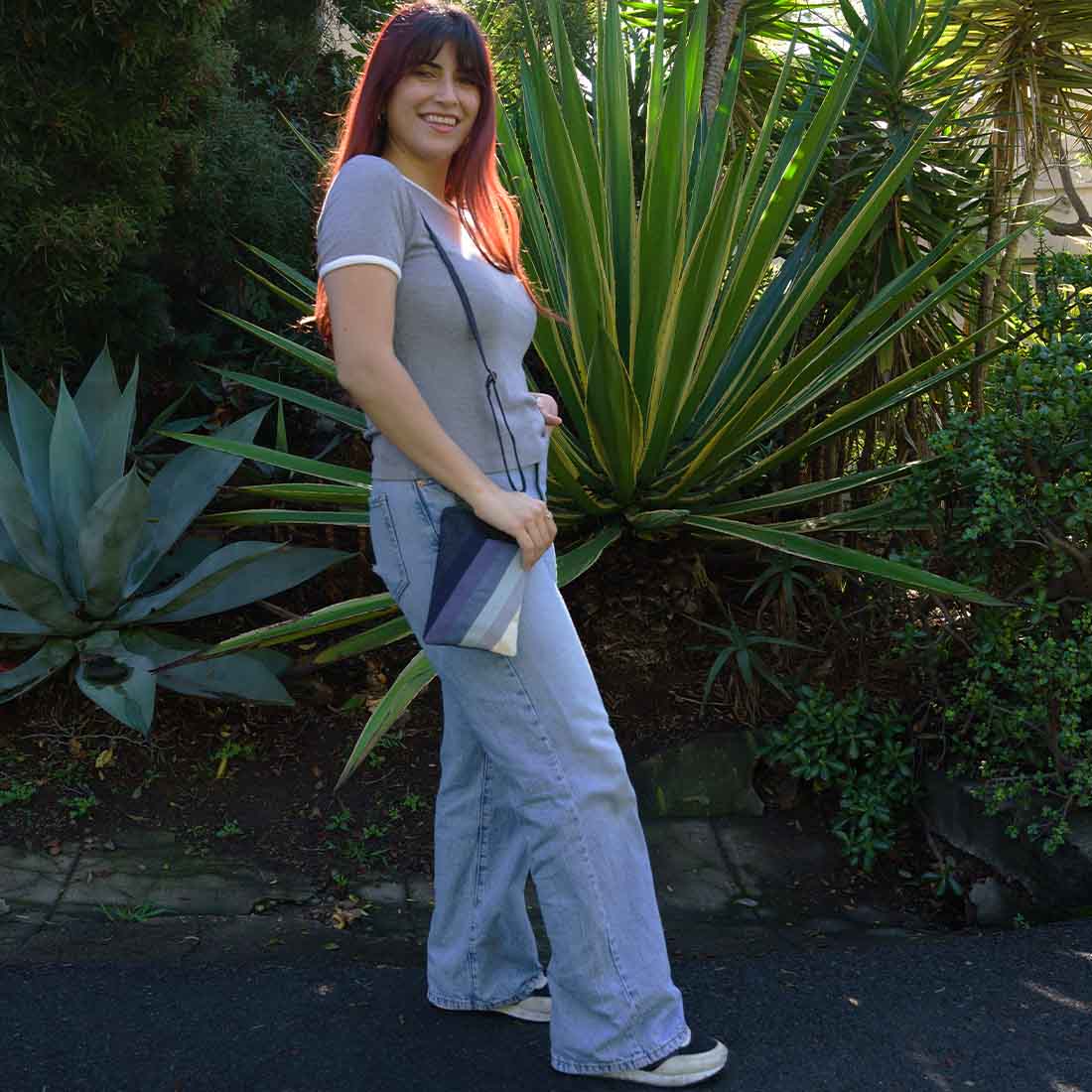 Mini Denim Crossbody - Stripes - Malia Designs