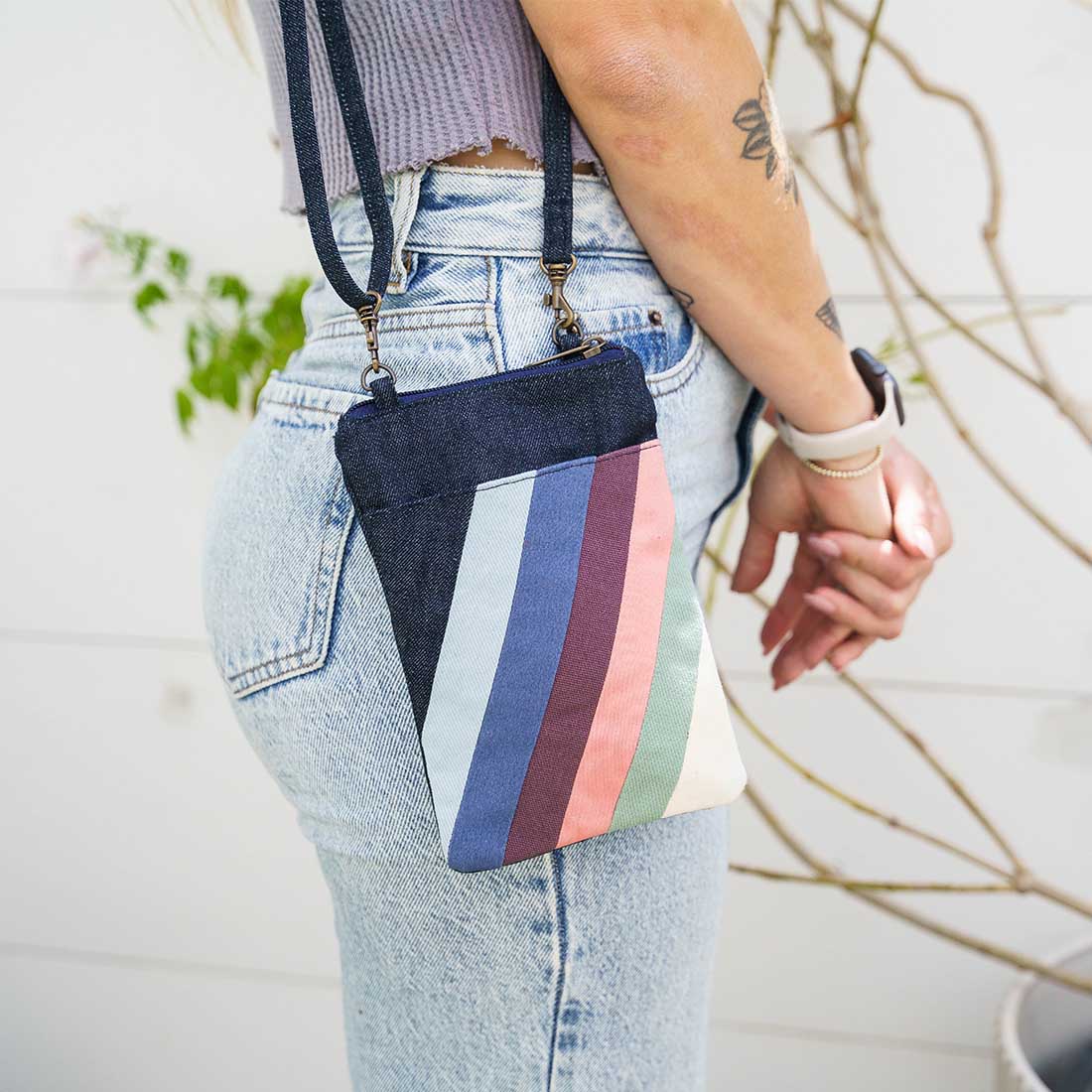 Mini Denim Crossbody - Summer Stripes - Malia Designs