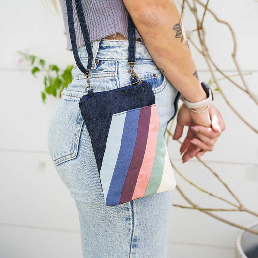 Mini Denim Crossbody - Summer Stripes - Malia Designs