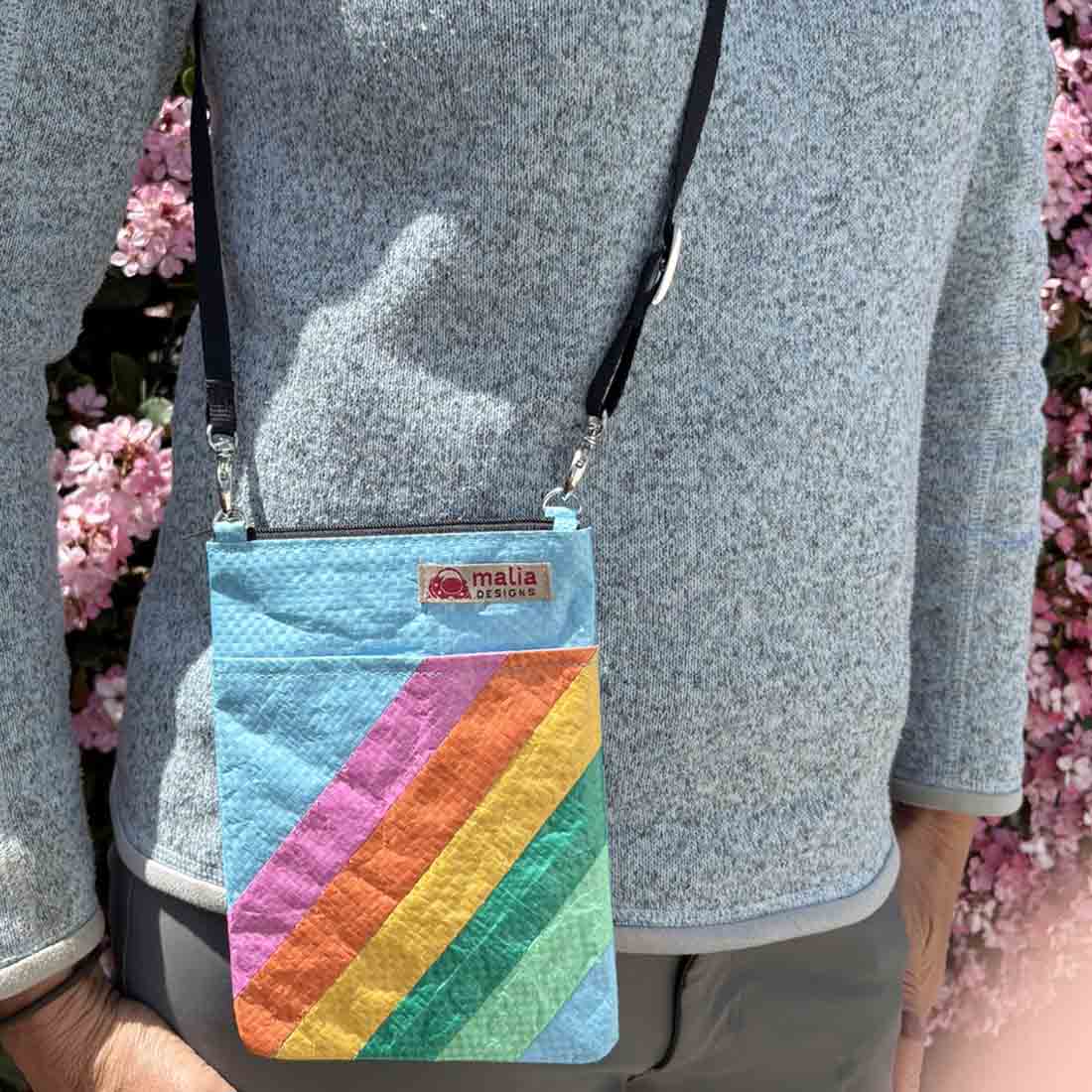 Mini Recycled Crossbody - Rainbow Stripes - Malia Designs