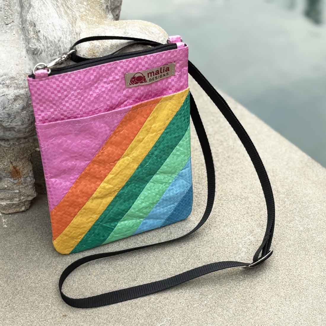 Mini Recycled Crossbody - Rainbow Stripes - Malia Designs