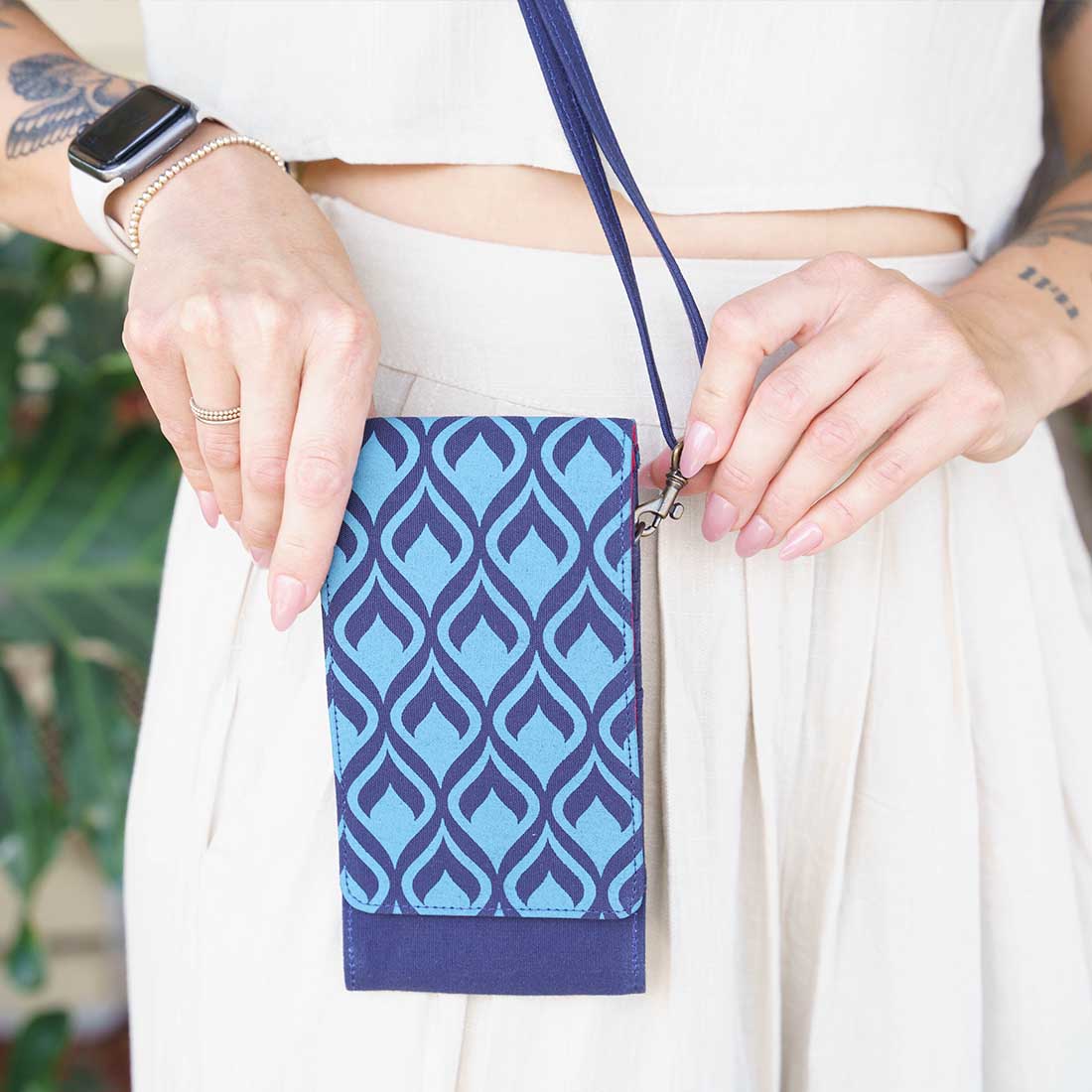 Phone Case Crossbody Wallet - Geometric Prints - Malia Designs