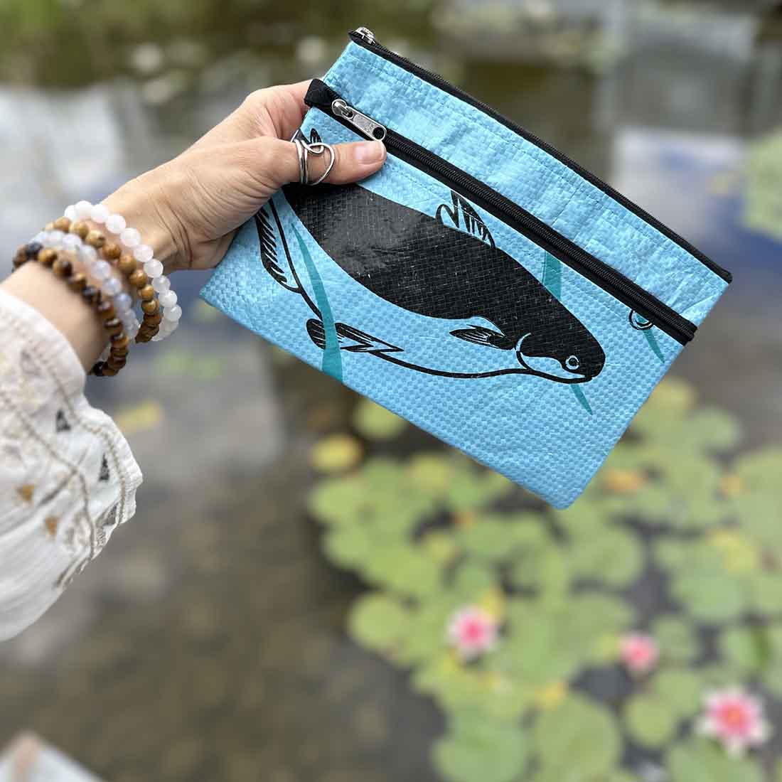 Recycled Feed Bag - Double Zip Case - Malia Designs