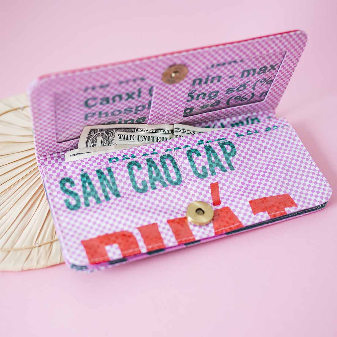Recycled Feed Bag Long Wallet - Malia Designs