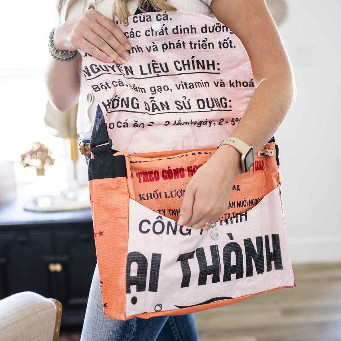 Recycled Messenger Bag - Malia Designs