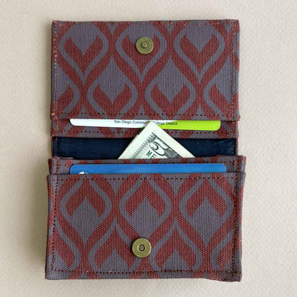 Canvas Card Holder - Geometric Prints - Slim Vegan Wallet - Malia Designs