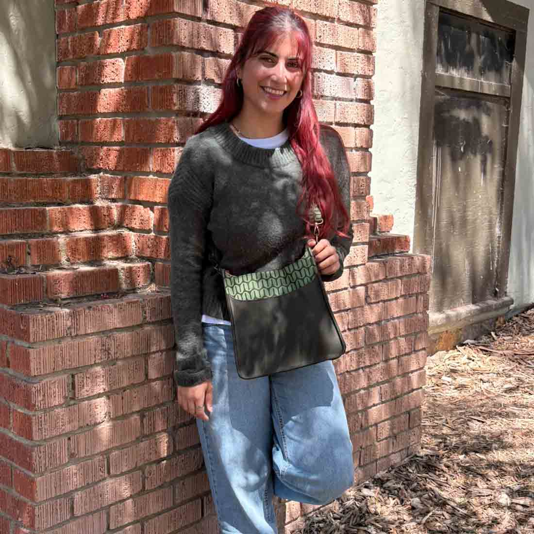 Canvas Crossbody Bag - Geometric Prints - Malia Designs