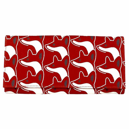 Canvas Long Wallet - Fox Print - Malia Designs