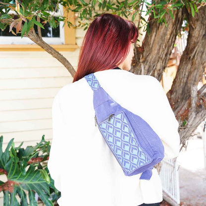 Canvas Mini Sling Backpack - Geometric Prints - Malia Designs