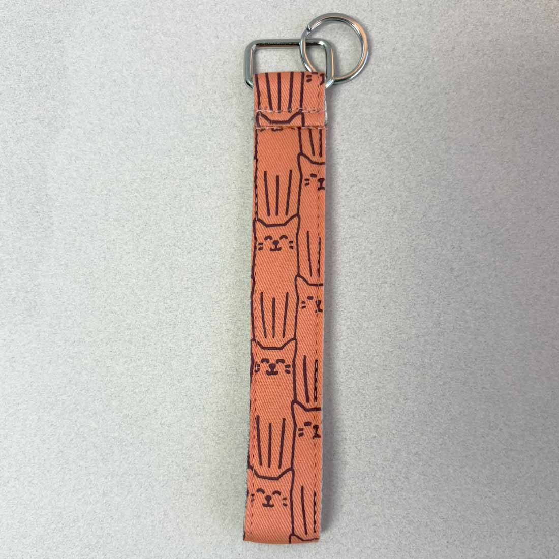 Cotton Canvas Key Fob Wristlet - Cat Prints - Malia Designs
