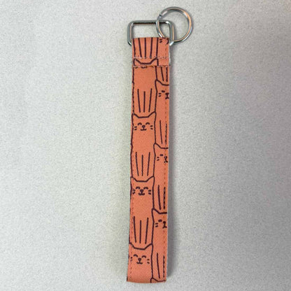 Cotton Canvas Key Fob Wristlet - Cat Prints - Malia Designs