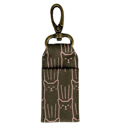 Cotton Canvas Lip Balm Bag - Cat Prints - Malia Designs