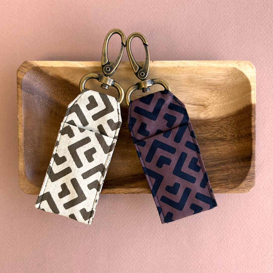 Cotton Canvas Lip Balm Bag - Geometric Prints - Malia Designs