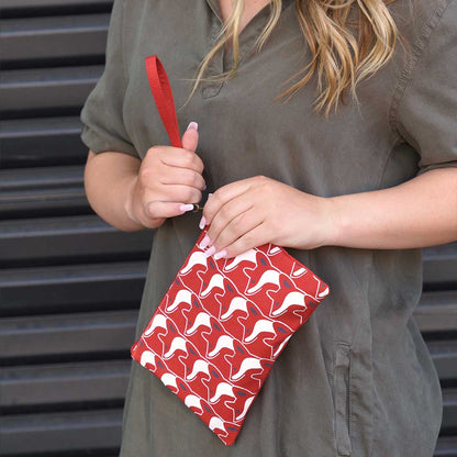 Cotton Canvas Wristlet Pouch - Fox Print - Malia Designs