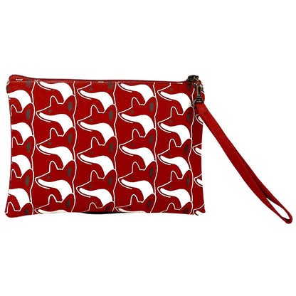 Cotton Canvas Wristlet Pouch - Fox Print - Malia Designs