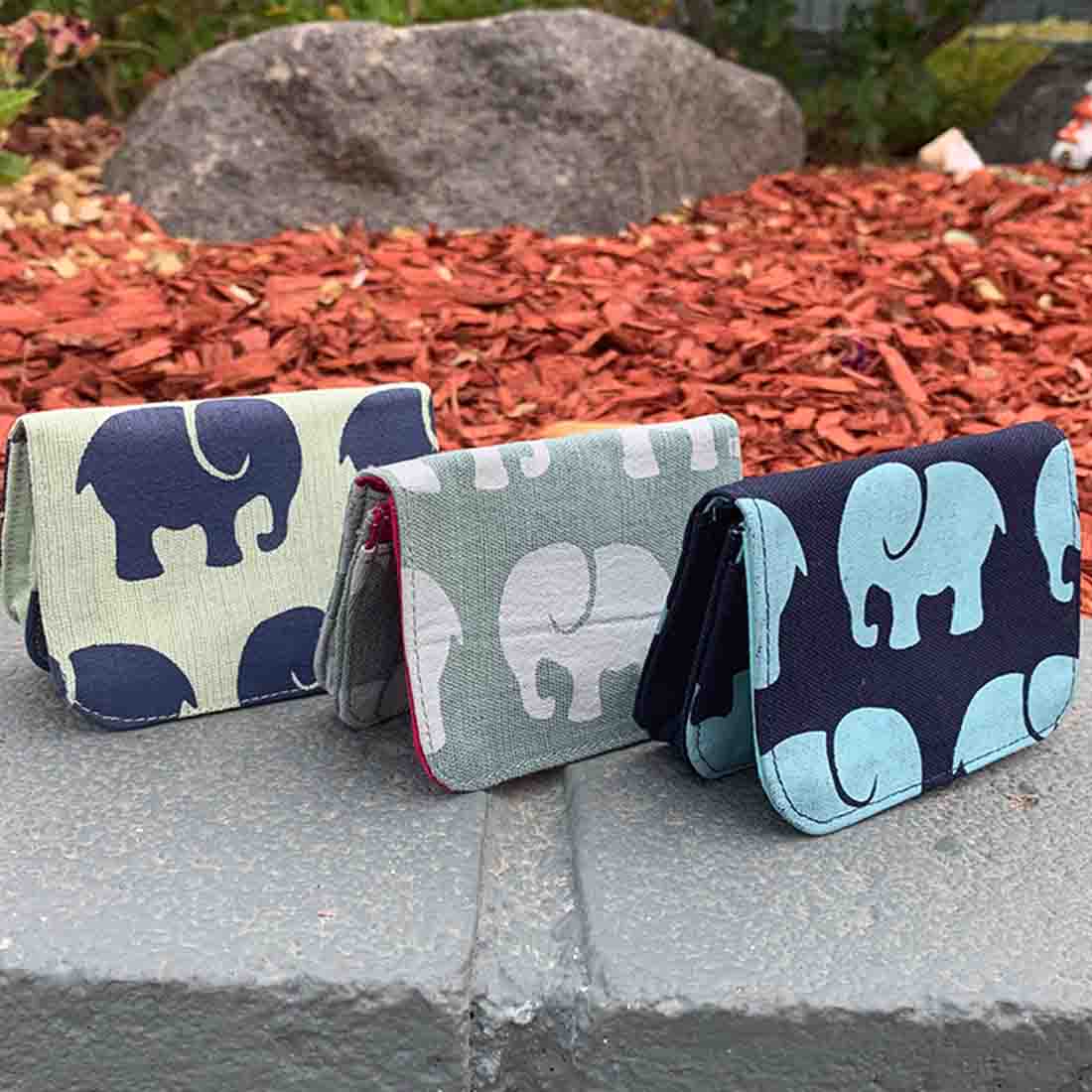 Cotton Card Holder-Elephant Prints - Malia Designs