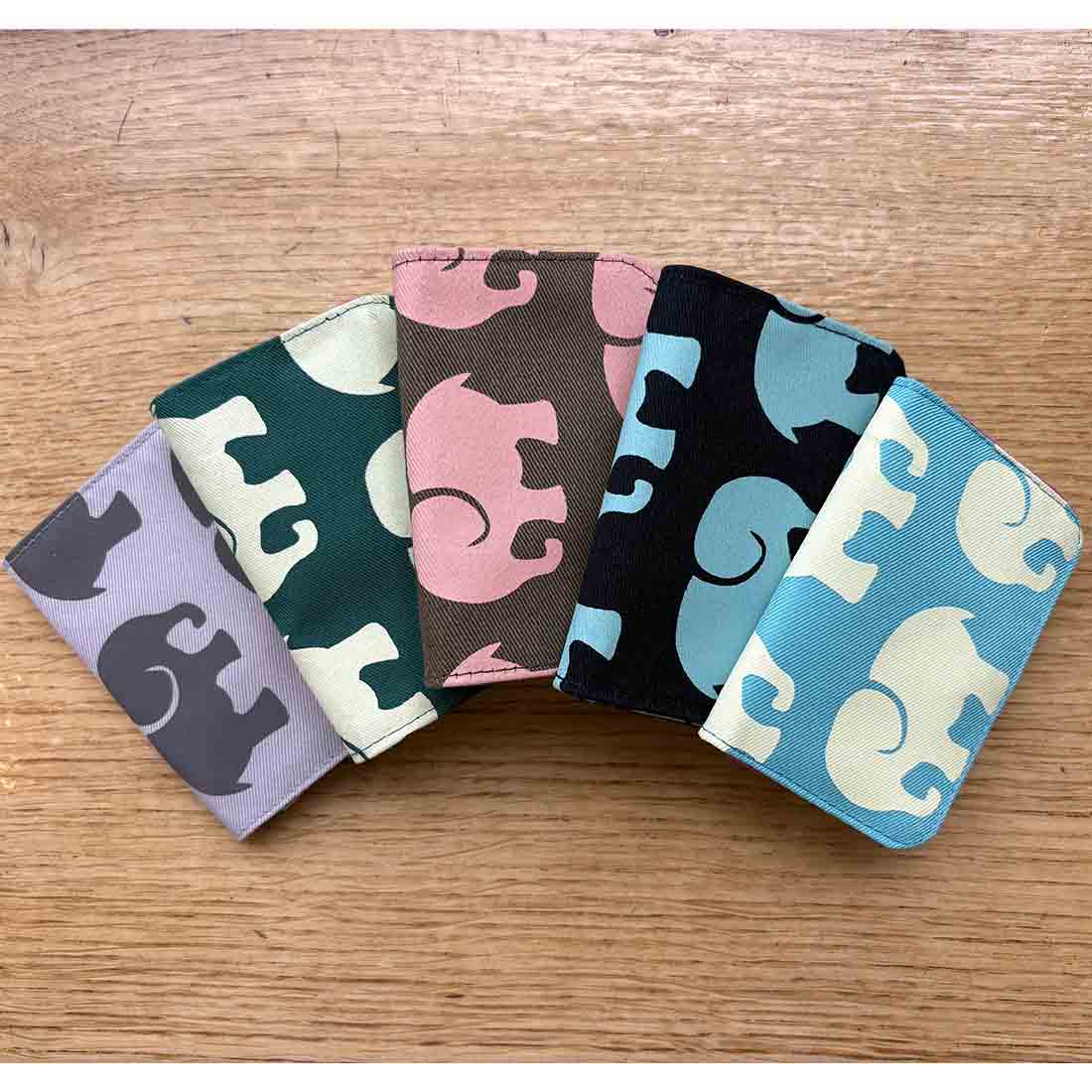 Cotton Card Holder - Elephant Prints - Malia Designs