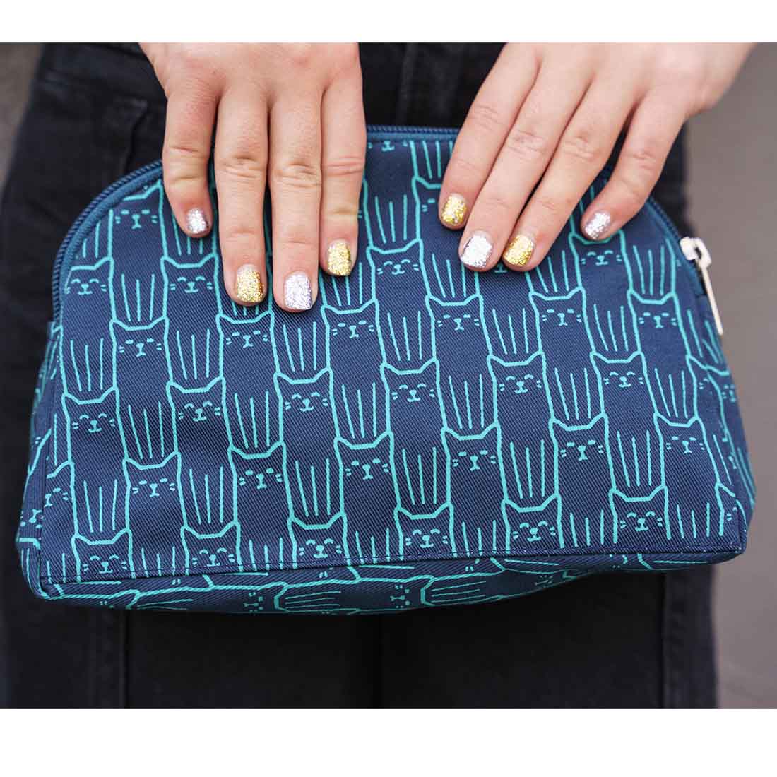 Cotton Cosmetic Case - Cat Prints - Malia Designs