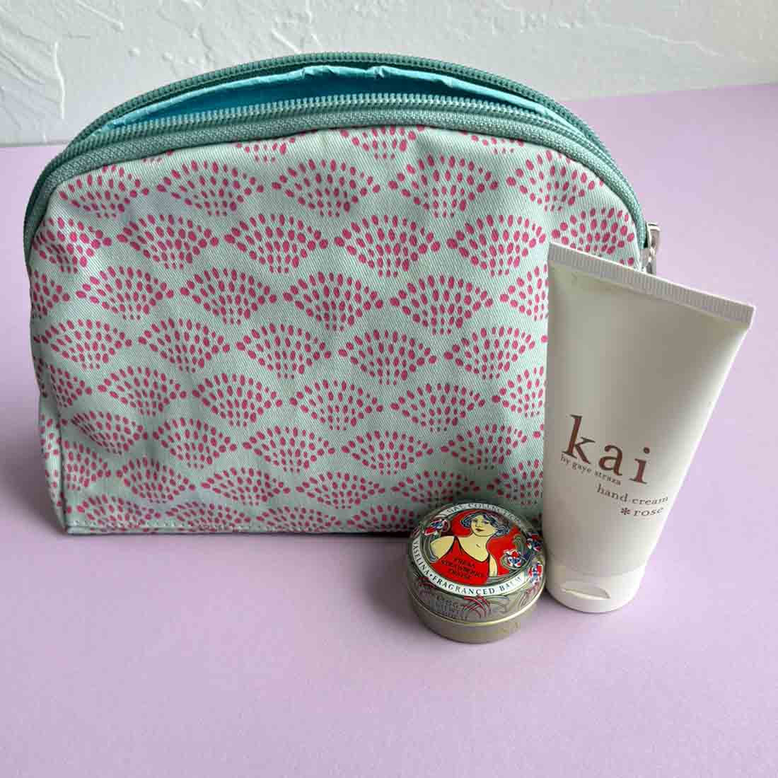 Cotton Cosmetic Case - Multipurpose Pouch - Spring Dots - Malia Designs