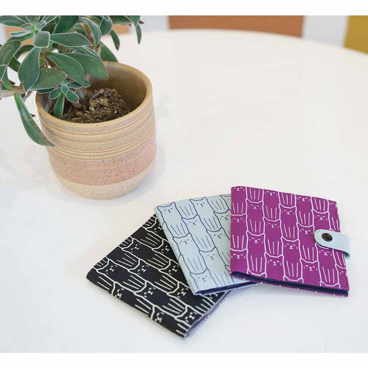 Cotton Fair Trade Wallet - Cat Prints - Malia Designs