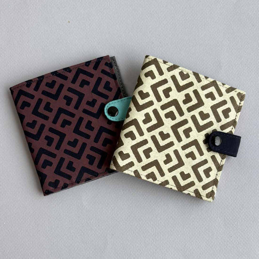 Cotton Fair Trade Wallet - Geometric Prints - Malia Designs