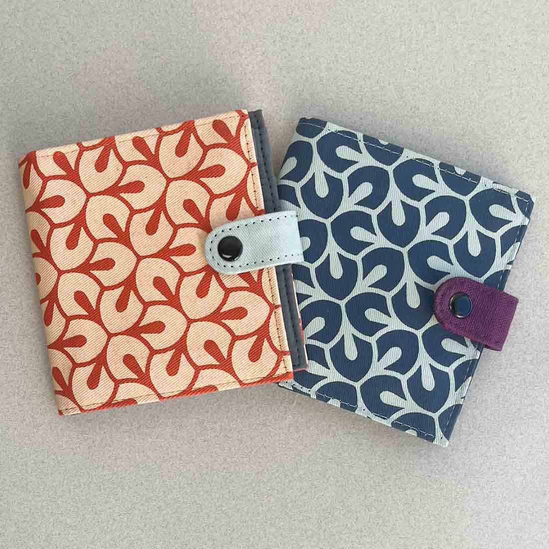 Cotton Fair Trade Wallet - Leaf Prints - Malia Designs