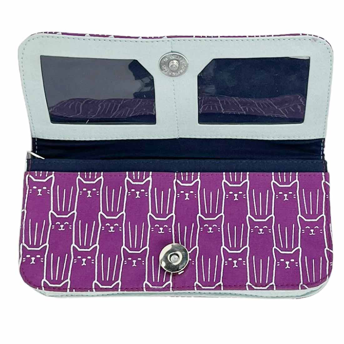 Cotton Long Wallet - Cat Prints - Malia Designs