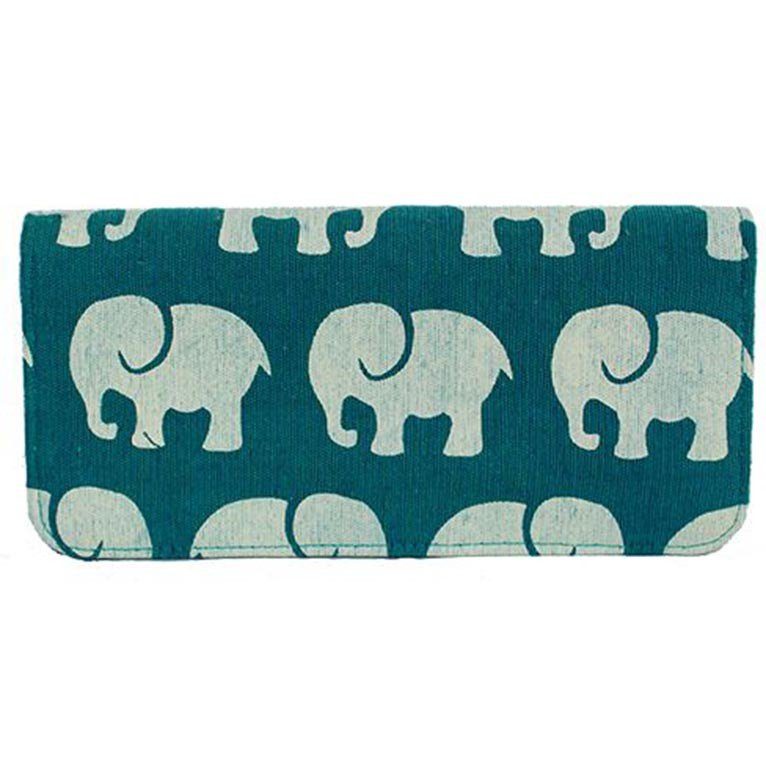 Cotton Long Wallet - Elephant Prints - Malia Designs