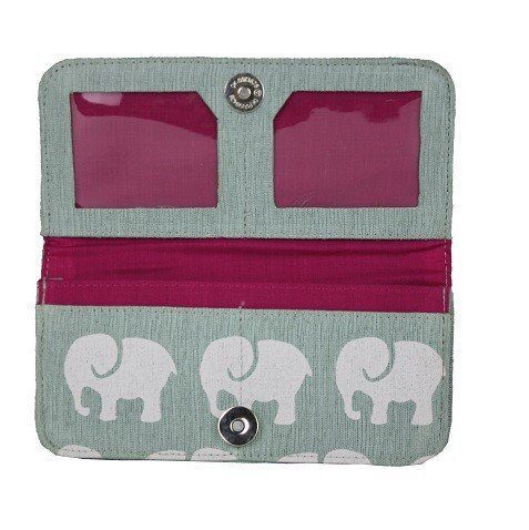 Cotton Long Wallet - Elephant Prints - Malia Designs