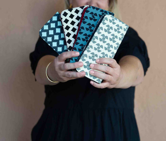 Cotton Long Wallet - Geometric Prints - Malia Designs