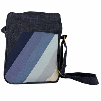 Deep Pocket Denim Crossbody - Stylish Stripes - Malia Designs