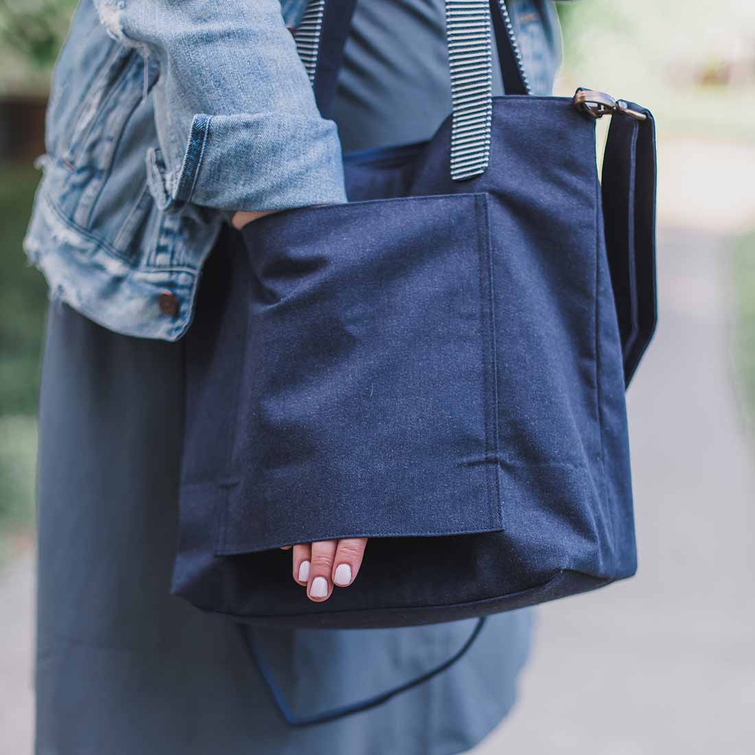 Denim Medium Tote - Malia Designs