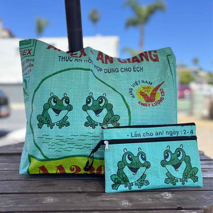 Green Frogs - Recycled Double Zip Case - Malia Designs