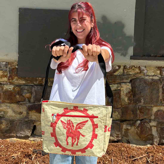 Medium Recycled Cement Crossbody Bag - Malia Designs